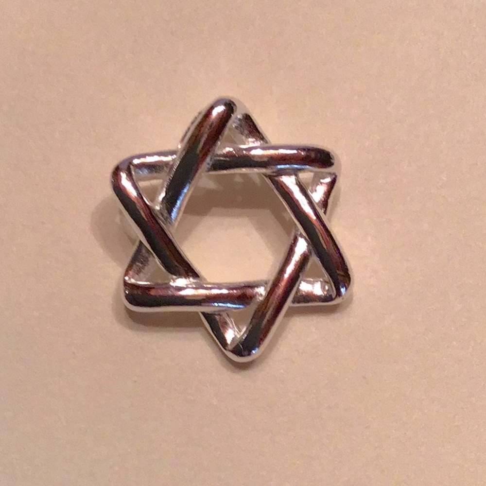 New Sterling Silver Woven Star of David 3/4” diameter. E-coated. No chain